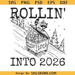 2026 Snarky New Year PNG SVG, Funny Raccoon Feral Girl SVG, Sarcastic Holiday Digital Download, New Year New Me PNG SVG, Hello 2026 SVG