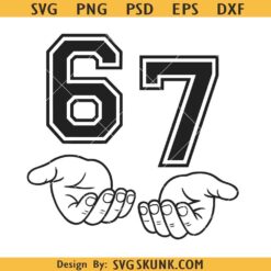 6 7 Hands Meme SVG PNG, Funny Generation Z Svg, 6 7 svg png