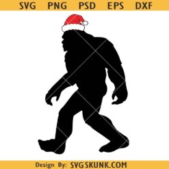 Bigfoot Santa hat SVG, Bigfoot Christmas SVG, Sasquatch Santa Hat SVG