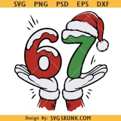 Christmas 6 7 meme SVG PNG, Christmas 67 PNG, Santa Hands 6 7 meme svg png