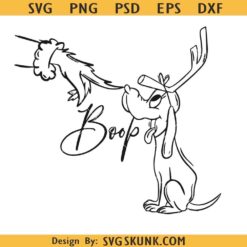 Christmas Dog Boop Nose PNG SVG, Reindeer Antler Puppy and Santa Hand Line Art