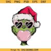 Christmas Grinch Blowing bubble SVG PNG, Grinch Santa hat Svg, Grinch sunglasses svg png
