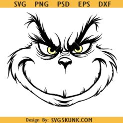 Grinch Face Svg, Grinch Svg, Grinch Christmas Svg,Christmas png