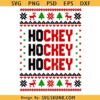 Ho Ho Hockey Svg, Png, Hockey Ugly Christmas Sweater Svg, Holiday Hockey Shirt Svg