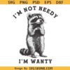 I'm Not Needy I'm Wanty Raccoon SVG PNG, funny Raccoon svg