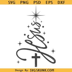 Jesus Christmas tree SVG, Jesus Christmas cross svg, Christmas tree png Svg