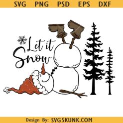 Let it snow SVG PNG, Snowman svg PNG, Winter Holiday SVG