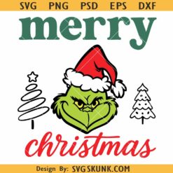 Merry Christmas Grinch SVG, Merry Grinchmas SVG, Christmas SVG PNG, Santa Grinch SVG