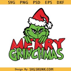Merry Grinchmas SVG PNG, Grinch Christmas Clipart, Grinch Grinchmas Vector Cut Files