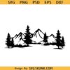 Mountain forest scene SVG, landscape svg, Mountain Trees Wilderness Scene svg
