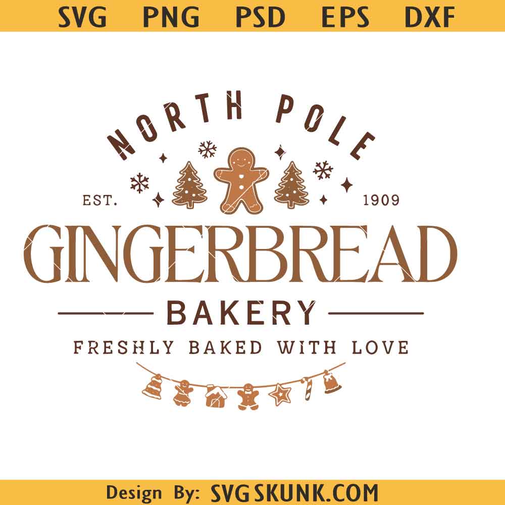North Pole Bakery SVG North Pole Bakery SVG PNG, Gingerbread Man Christmas SVG,Holiday Baking Crew svg