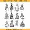 Retro Christmas trees SVG bundle, Christmas Tree SVG Bundle, Retro Christmas tree outline svg