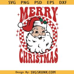 Retro Merry Christmas Santa SVG PNG, Retro Christmas Png, Christmas Svg, Santa claus Png