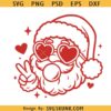 Santa Bubble Gum svg png, Cute Retro Santa Claus svg, Santa Blowing Bubble svg png