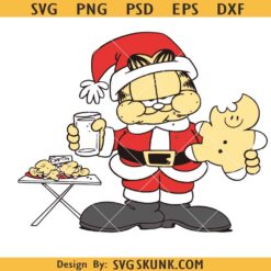 Santa Garfield Svg, Garfield Cat Svg, Cartoon Movie Character Svg