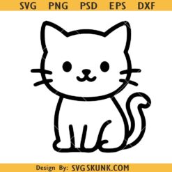 Simple Cat Svg Png: Minimalist Cut Design For Cricut Silhouette