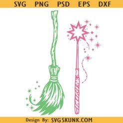 Wicked Wand Broomstick SVG