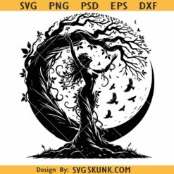 Woman Tree Mythical SVG, Woman tree SVG, Woman tree of life SVG, woman tree with roots svg