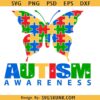 Autism Awareness svg, Autism Awareness Butterfly Puzzle SVG, Awareness svg