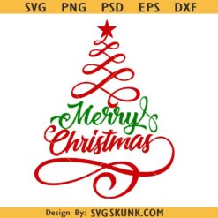 Merry Christmas Tree svg, Happy Holidays Christmas Tree svg, Christmas Tree svg