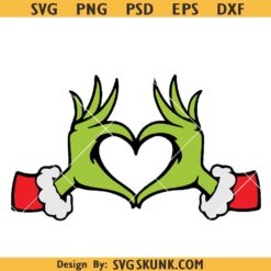 Grinch Heart Hands SVG, Green Man Heart Hands SVG, Grinch Heart Svg, Christmas Grinch Svg