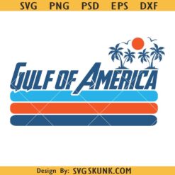 Gulf of America Retro Beach SVG PNG, Palm Tree Sunset PNG SVG, Summertime svg, Funny Beach Quotes Svg