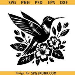 Hummingbird Flowers SVG, Hummingbird SVG, Flying Hummingbird SVG PNG