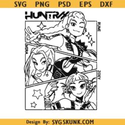Kpop Demon Hunters SVG, Huntrix Rumi Mira Zoey SVG PNG, Huntrix Kpop Band Cricut