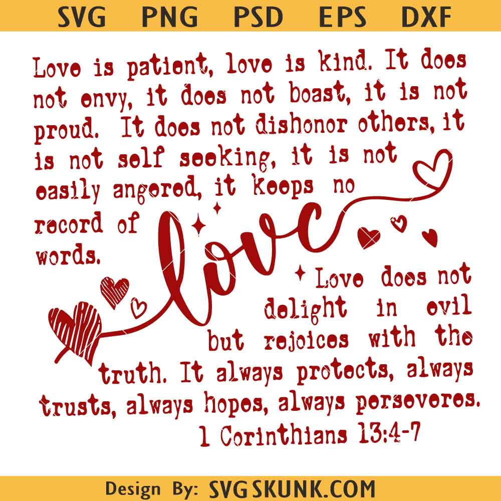 Love is patient svg Love is patient svg,Bible Verse Valentine svg, Love Like Jesus svg, Love is kind Christian Valentine heart svg
