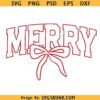 Merry Christmas Bow SVG, Christmas Clipart, Coquette bow Christmas svg png