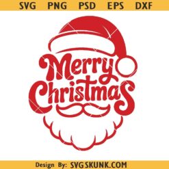 Merry Christmas retro Santa SVG, Santa Claus Merry Christmas PNG, Vintage Santa Claus Svg