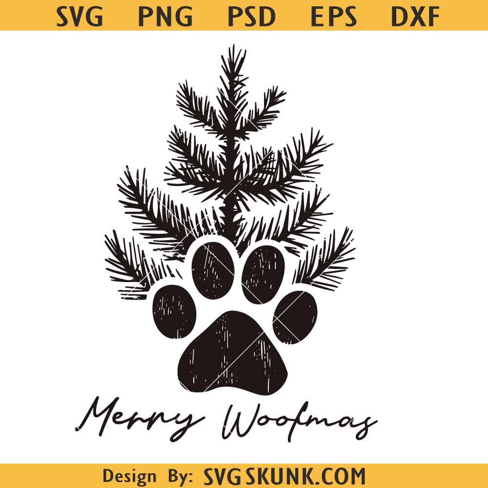 Merry Woofmas SVG Merry Woofmas SVG, Christmas Dog Mom SVG, Dog Christmas Tree SVG, Dog Mom Svg