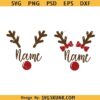 Reindeer Name Frame SVG, Reindeer monogram svg, reindeer frame svg, Christmas reindeer faces svg