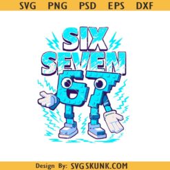 Six Seven Ice Cream Drip 67 Meme SVG PNG, Six Seven Italian Brainrot Kids Gaming Meme Png SVG ,Six Seven Baseball Number SVG