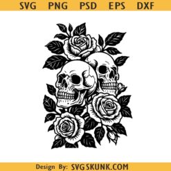 Skulls and Roses SVG, Skulls and Roses png, Rose Skull Svg