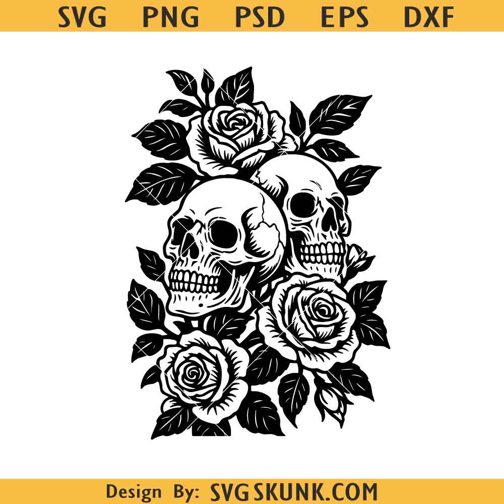 Skulls and Roses SVG Skulls and Roses SVG, Skulls and Roses png, Rose Skull Svg