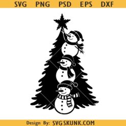 Snowman Christmas Tree SVG, Winter SVG, Merry Christmas SVG