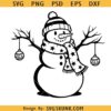 Christmas Snowman SVG, Snowman with Ornaments SVG, Winter SVG
