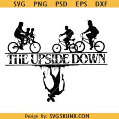 The Upside Down svg png, Stranger Things svg png, Bicycle Kids Silhouette svg png