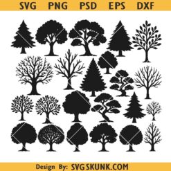 Tree SVG bundle, Forest Tree Svg, Tree Roots Svg, Tree Clipart, Tree Cut Files For Cricut