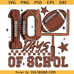 100 Days of School Football svg, 100 Days of School Football PNG, Kids Sports svg