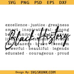 Black History Words PNG SVG, Black History Month SVG, Black Pride Svg, Juneteenth Svg