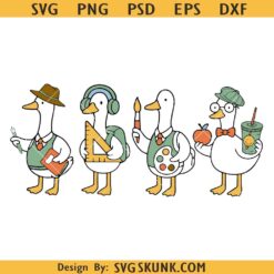 Goose Back To School Svg, Just A School Goose Svg, Cute Student Goose Svg, Funny Classroom Animal Svg