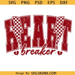 Retro Valentines Day SVG PNG, Heart Breaker SVG, Retro Valentine Varsity SVG, XOXO SVG