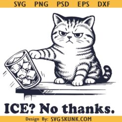 ICE No Thanks SVG PNG, sarcastic Cat Meme Svg, Anti ICE svg, activist shirt Svg