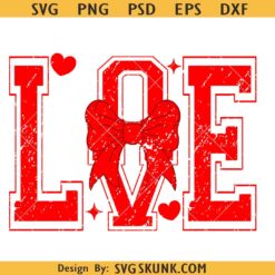 Love Coquette Bow Svg, Bow Heart Clipart, Love Coquette Svg, Valentine Day Svg