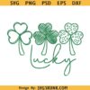 Lucky St Patricks Day SVG PNG, Shamrock SVG PNG
