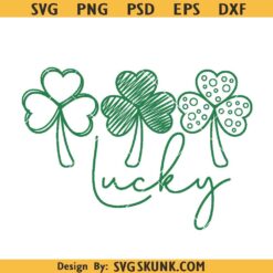 Lucky St Patricks Day SVG PNG, Shamrock SVG PNG