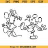 Mickey and Minnie Mouse line art, Mickey Minnie Valentine svg, Mickey Minnie love svg png