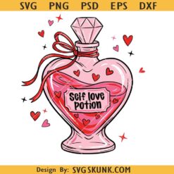 Self Love Potion Valentine PNG SVG, Love Potion Valentine PNG SVG, Preppy Valentine's Day SVG